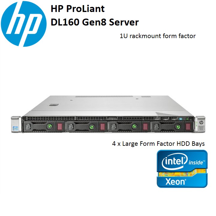 SERVER HPE PROLIANT DL160 G8 INTEL XEON E5-2609, 2.4GHz/4-core/10MB/6.4GT-s QPI/80W